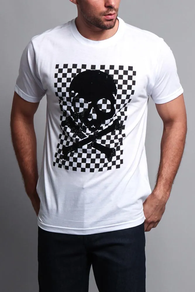 Men's Checkered Skull T Shirt