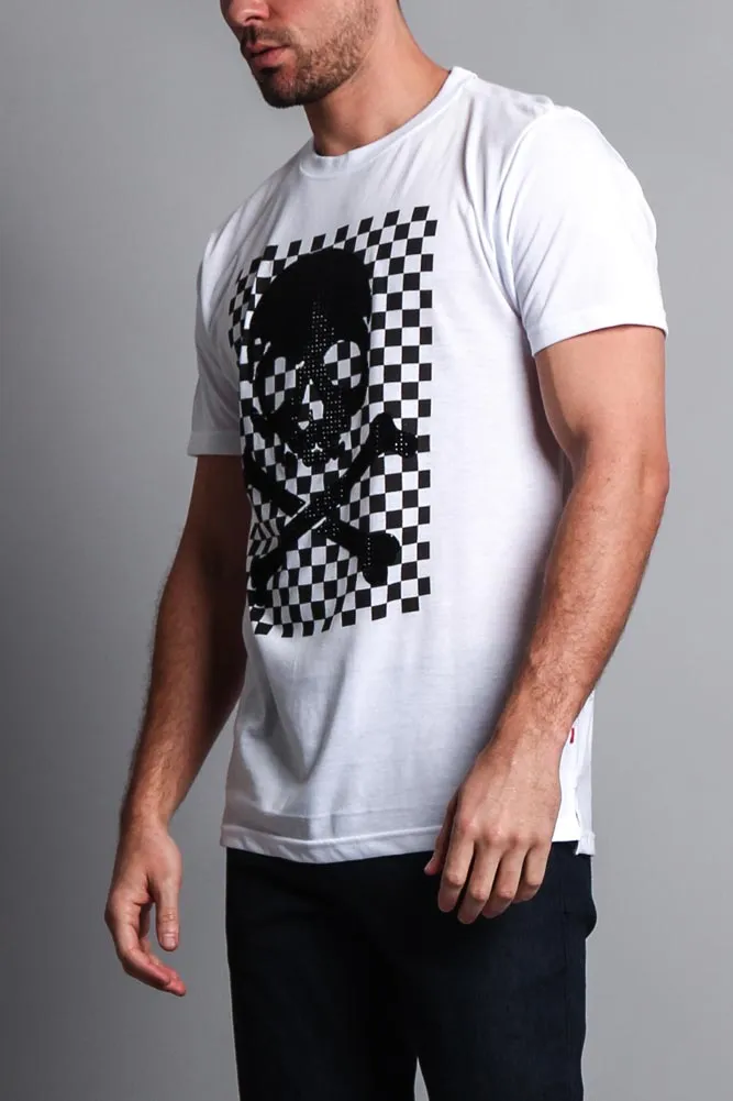 Men's Checkered Skull T Shirt