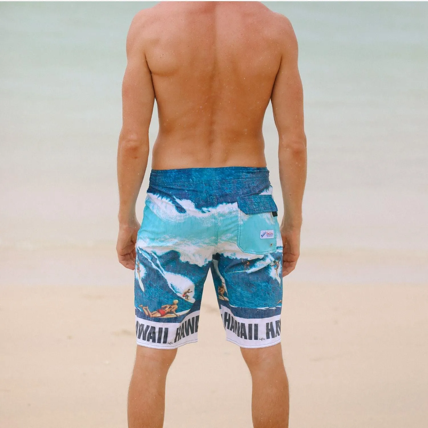 Men's Classic Boardshorts - Big Wave Blue