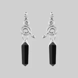 MERTLE. Snake Wrap Black Agate Earrings