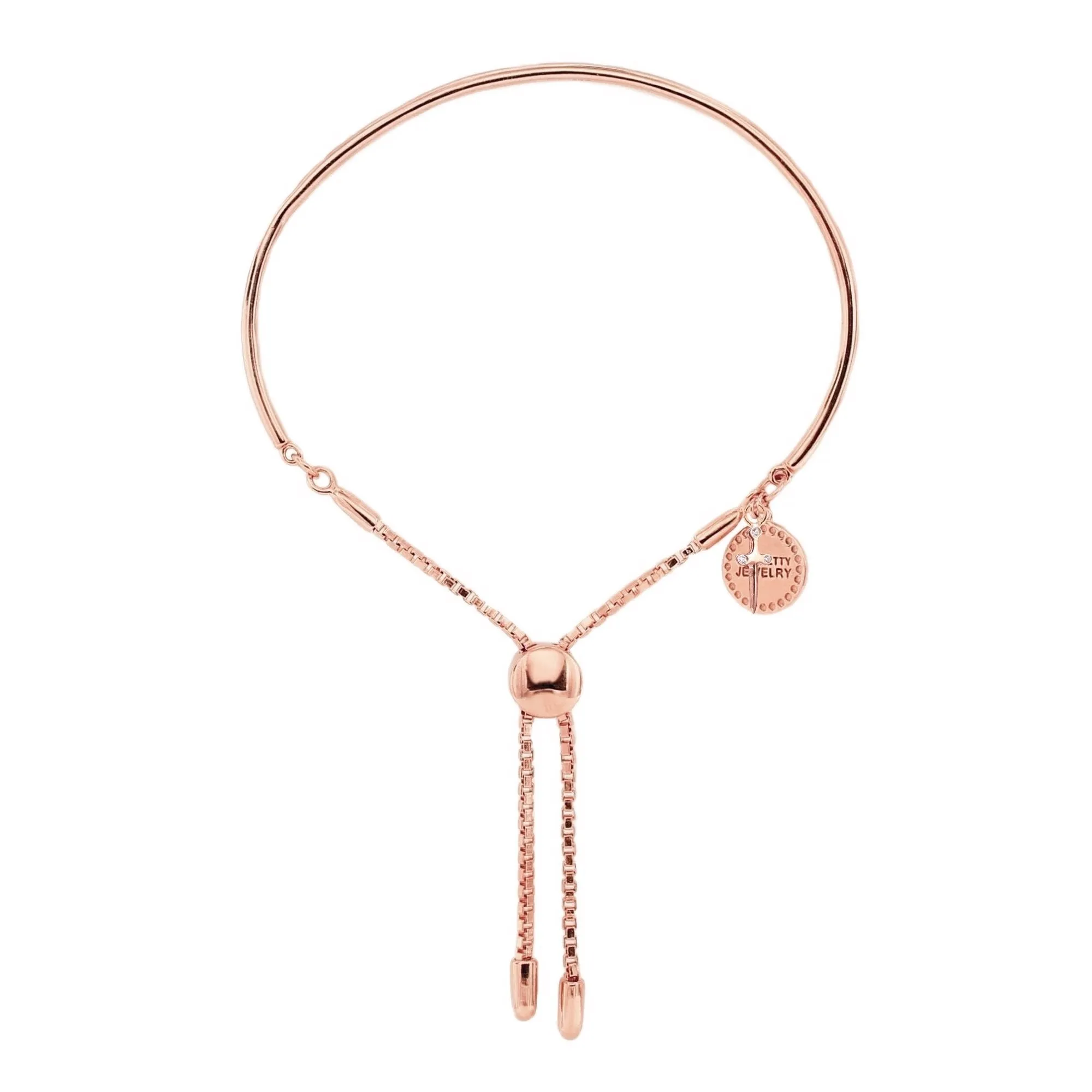 MINI PROTECT SWORD NAMESAKE CHARM - CUBIC ZIRCONIA & ROSE GOLD