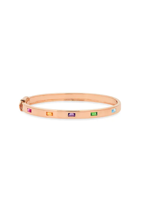 Multi Colored Five Baguette Bangle