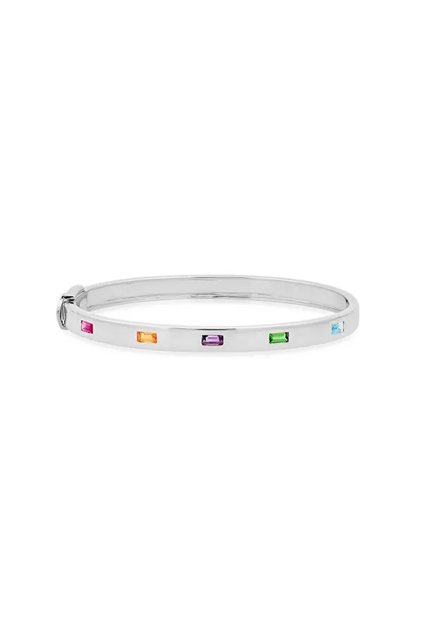 Multi Colored Five Baguette Bangle