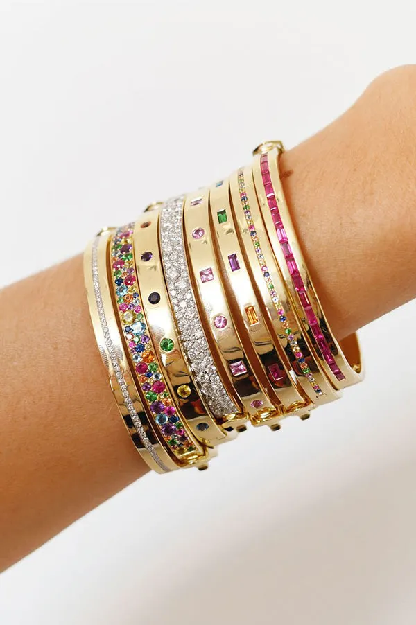 Multi Colored Five Baguette Bangle