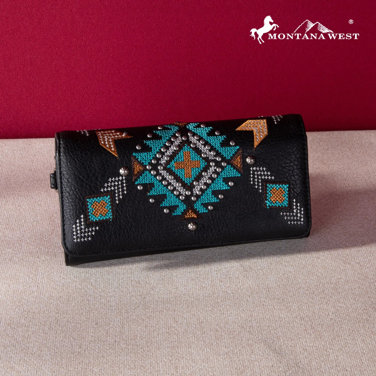 MW1248-W002 Montana West Embroidered Collection Wallet