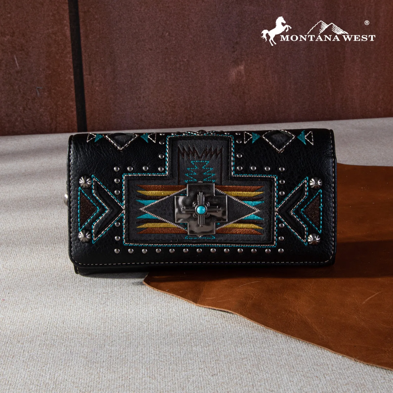 MW1261-W002 Montana West Concho Collection Wallet