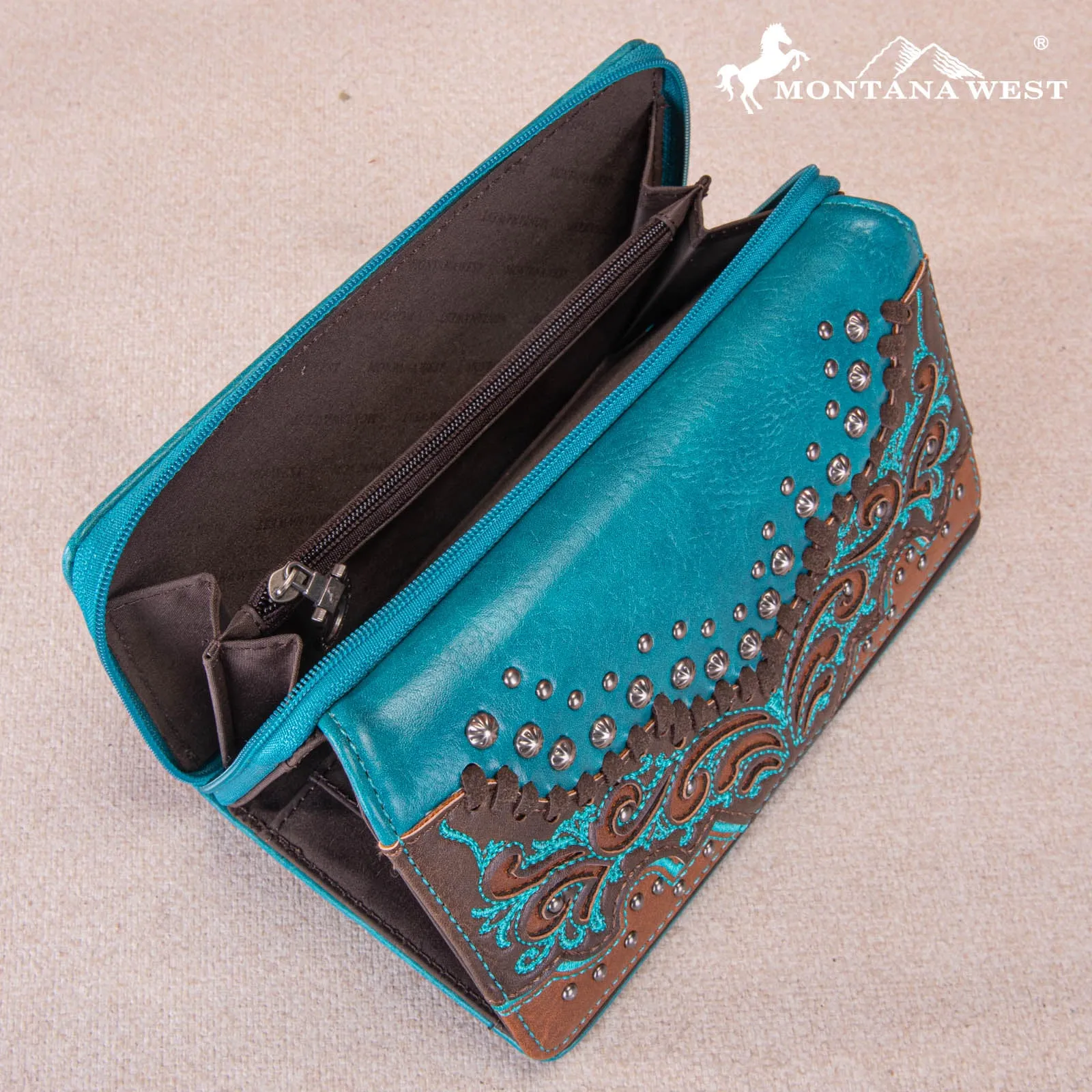 MW1269-W010 Montana West Embroidered Scroll Cut-out Collection Wallet