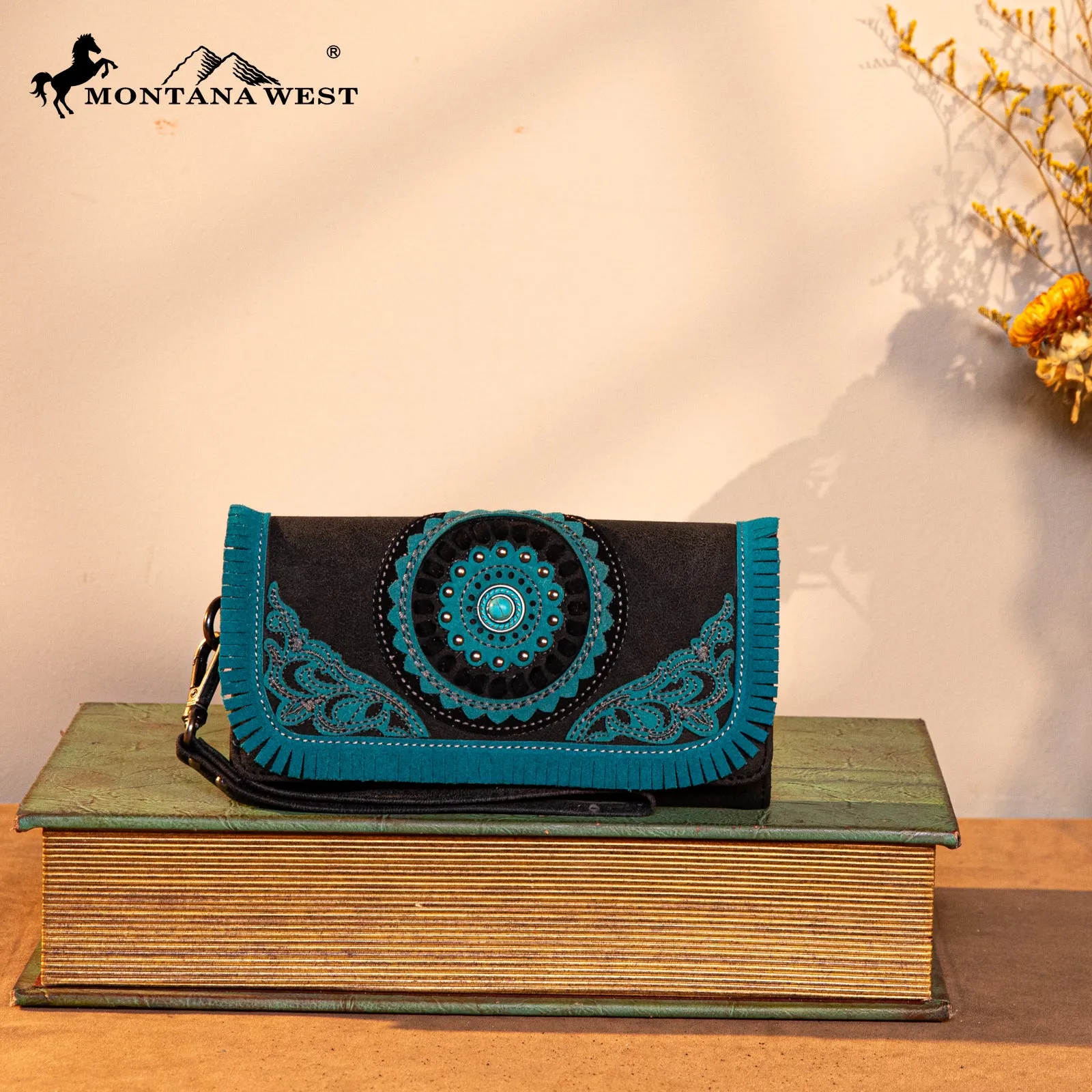 MW1291-W002 Montana West Concho Embroidered Collection Wallet