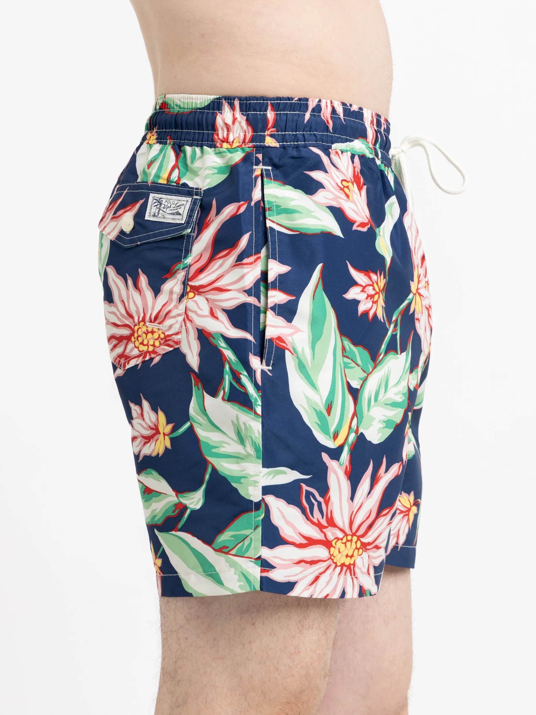 Navy 5.75-Inch Floral Swim Trunks