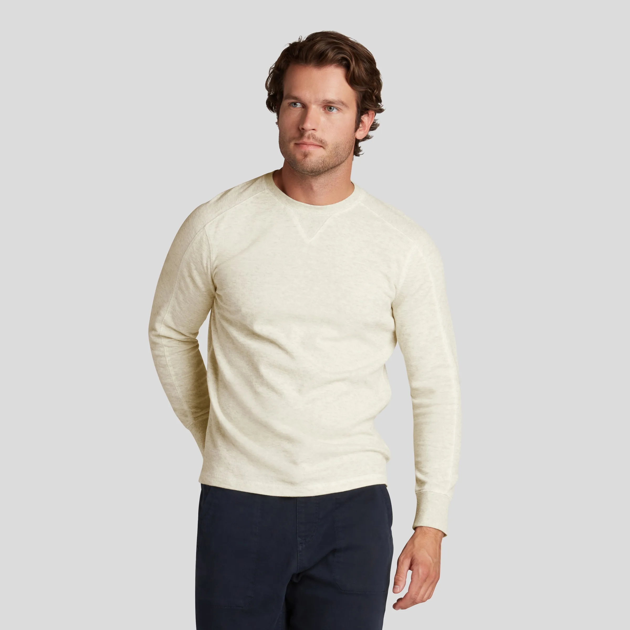 New Windsor Double Cloth Crew - Oatmeal Heather