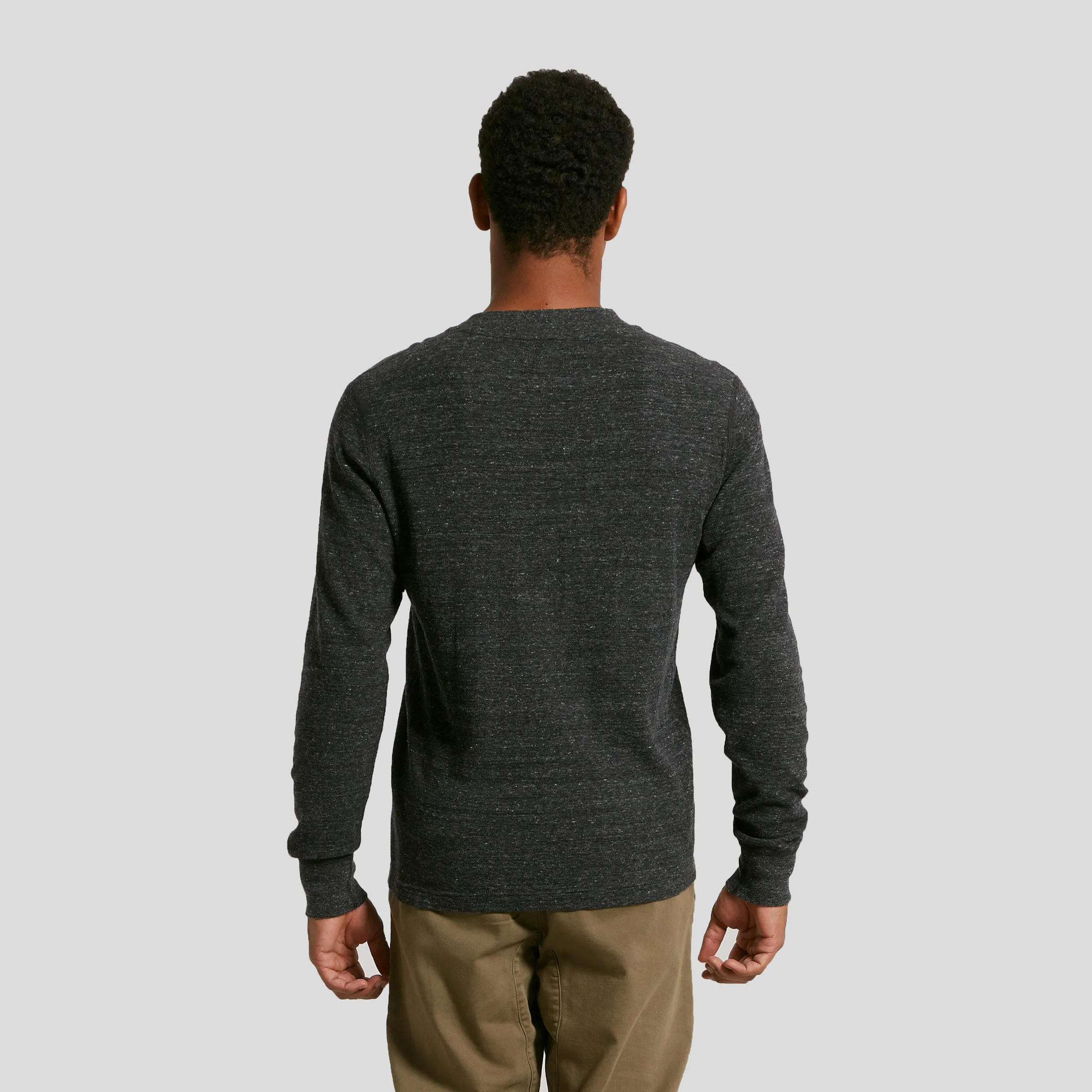 New Windsor Double Cloth Henley - Charcoal Heather