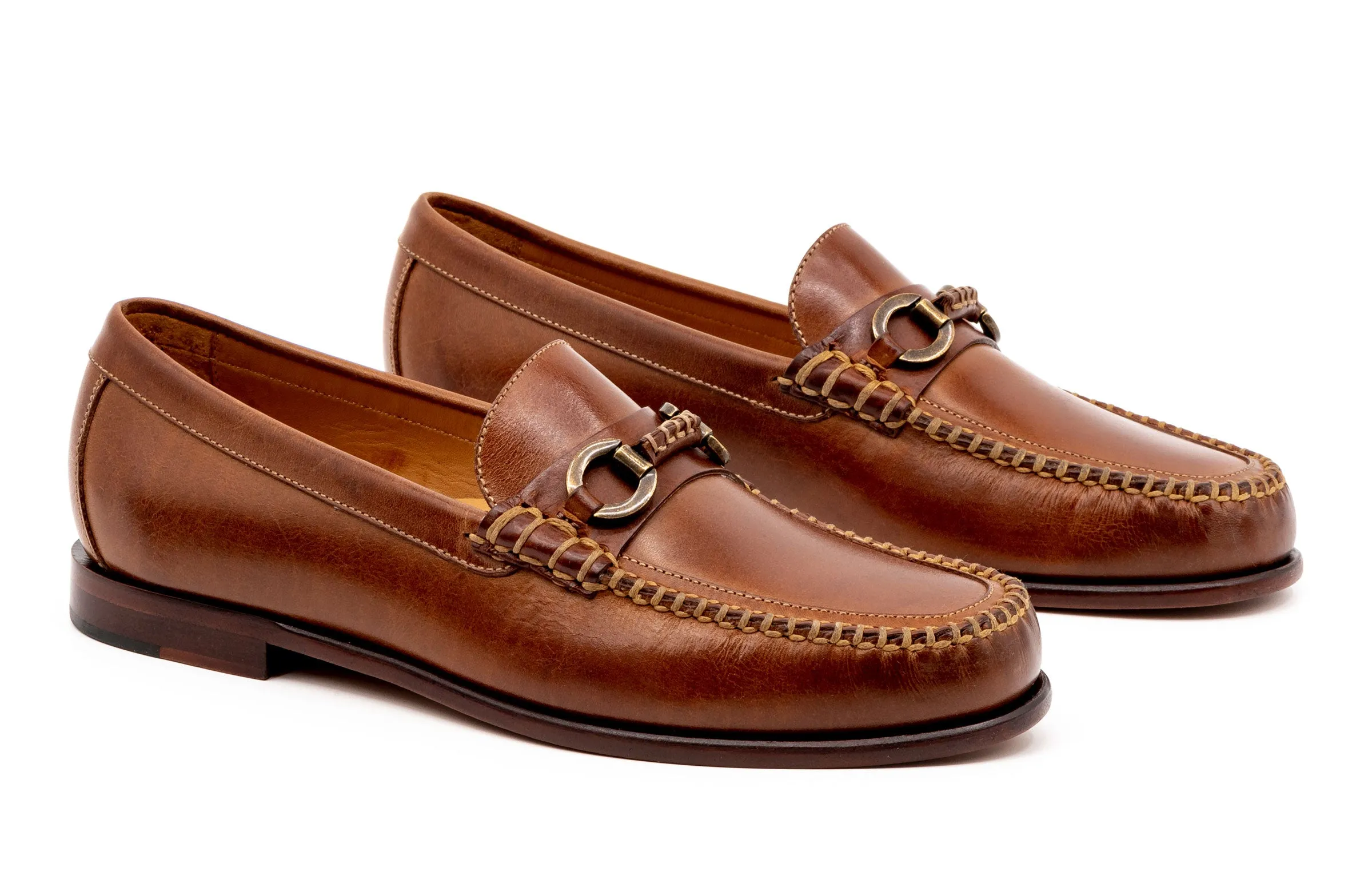 Old Row Saddle Leather Horse Bit Loafers - Cigar