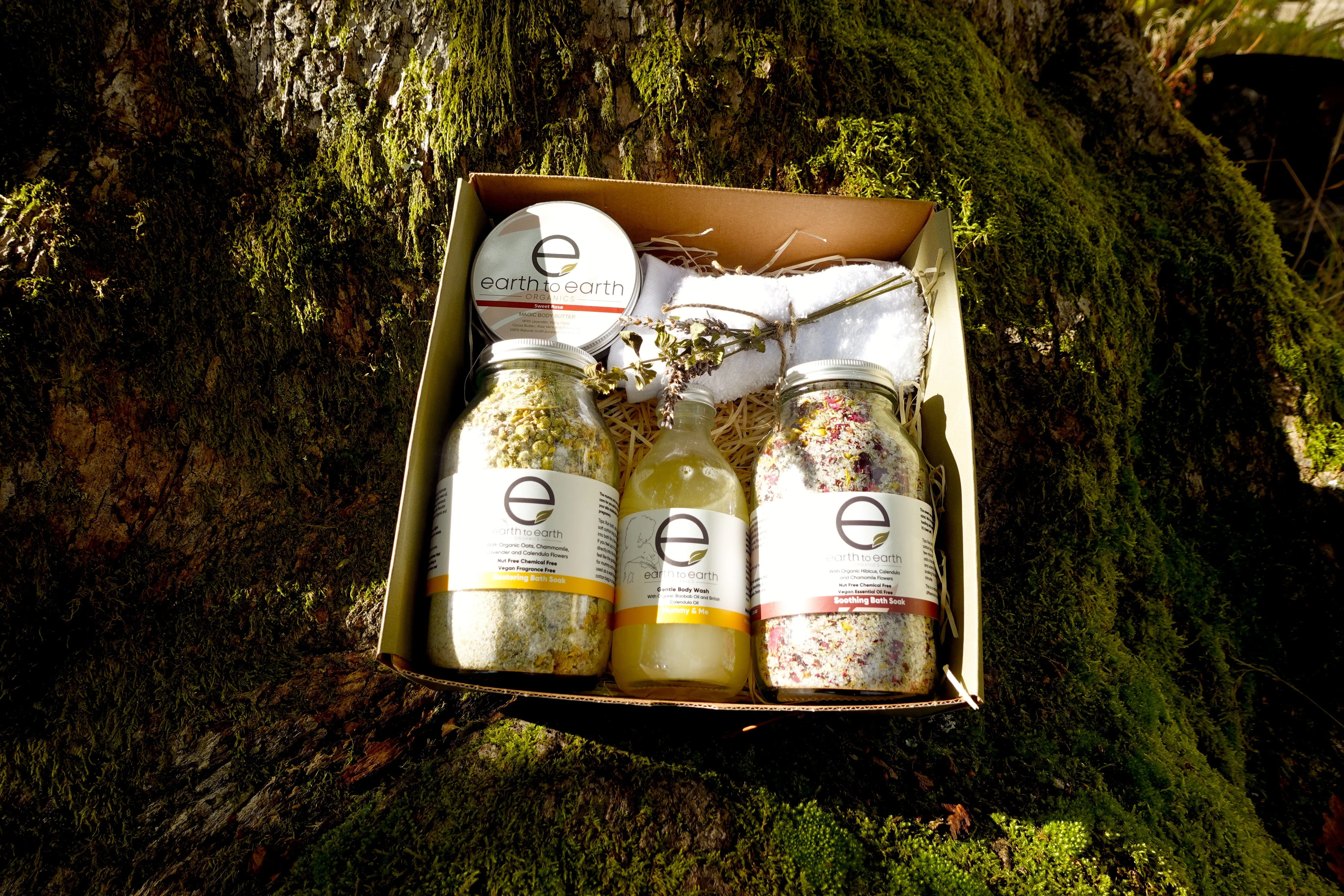 Organic Bath Salts Gift Set with Natural Dried Flowers