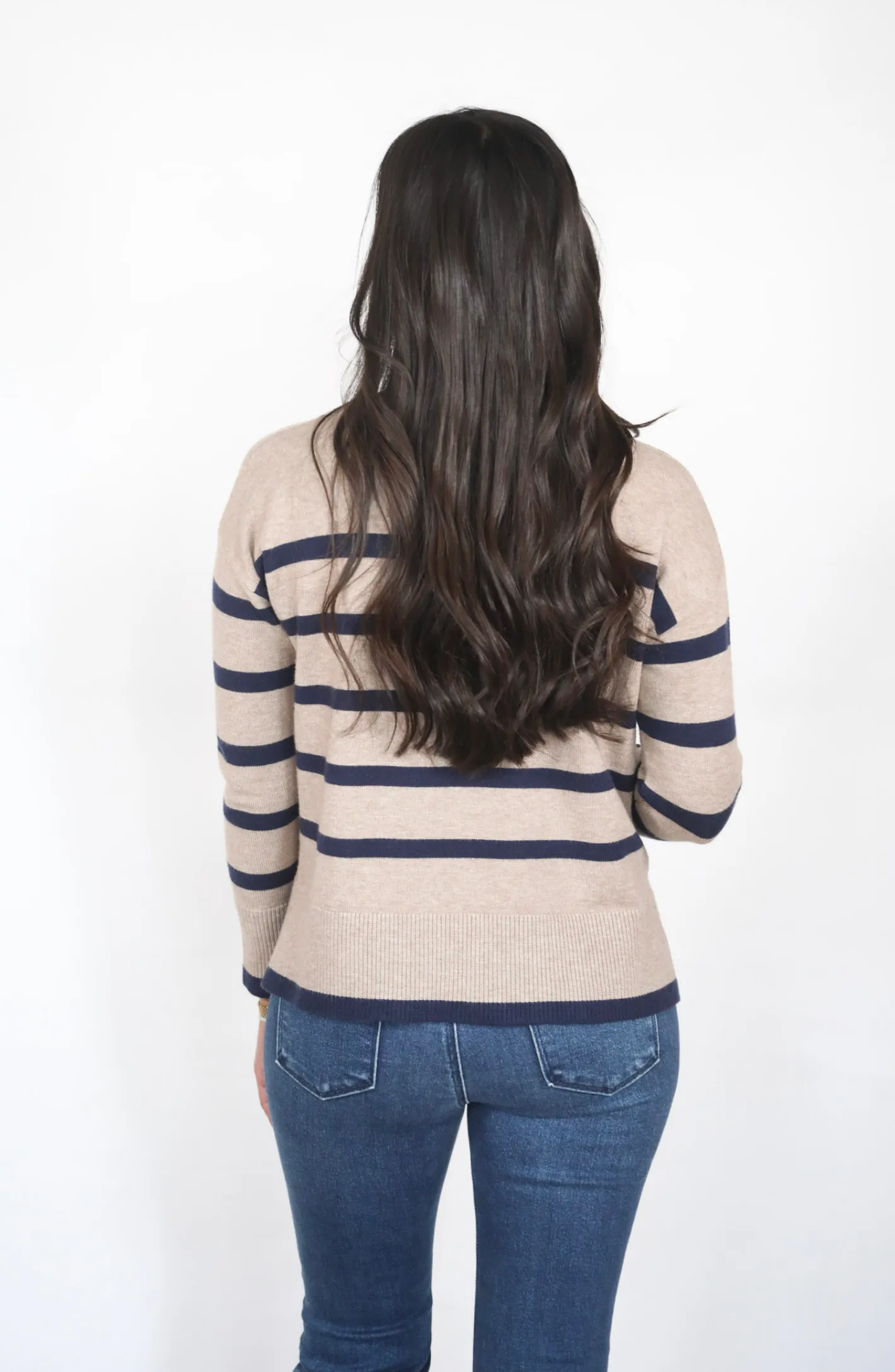 Out Of Curiosity Mocha Striped Sweater