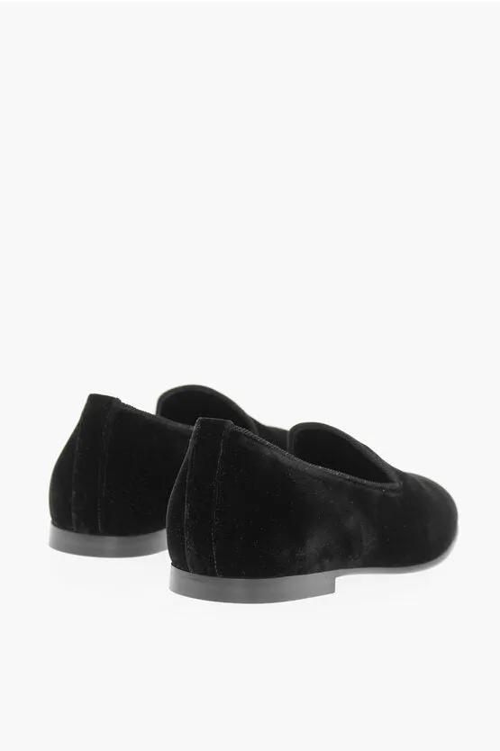 Palm Angels Monogram Embroidered Velvet Loafers