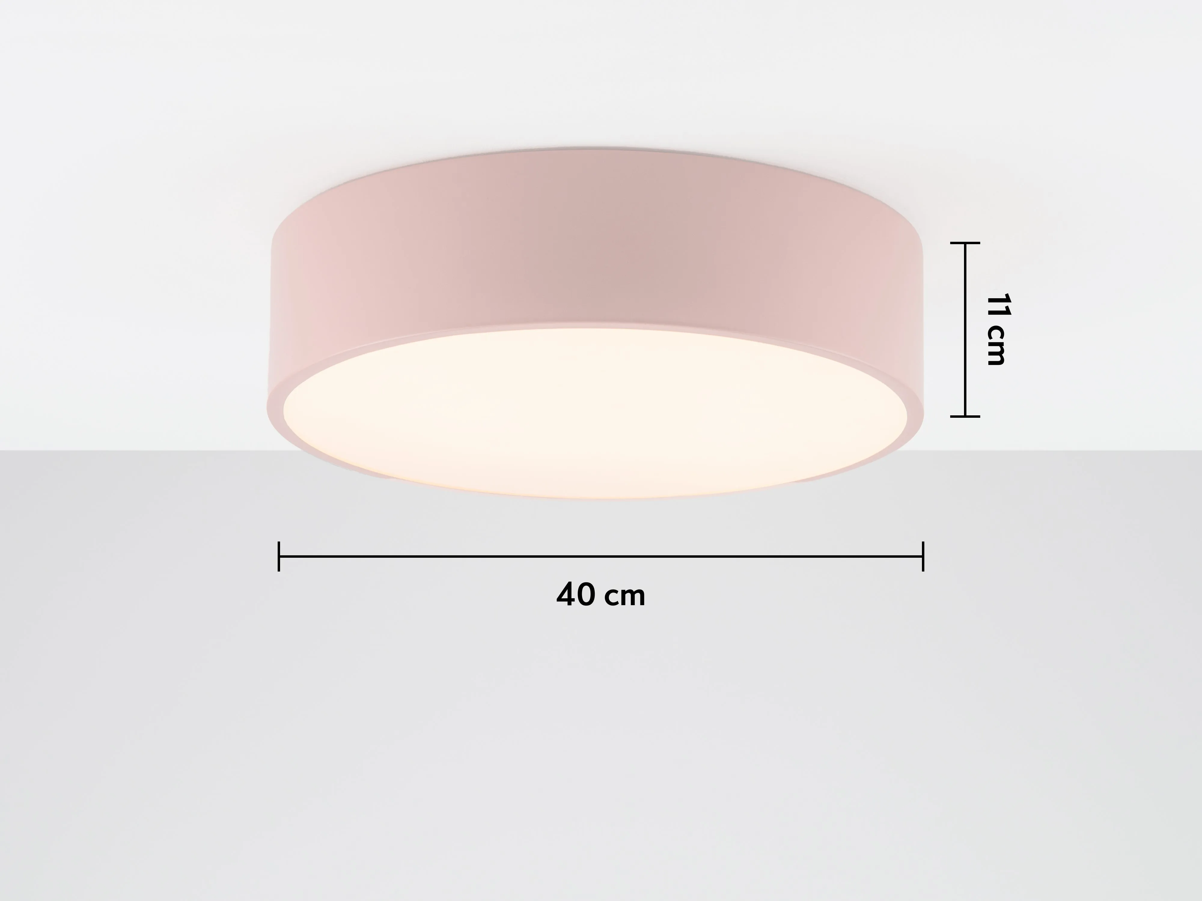 Pink diffuser flush ceiling light