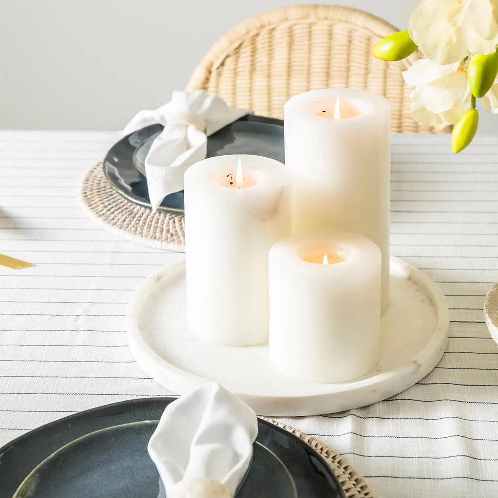 Pinstripe Tablecloth White & Blue 150x350cm