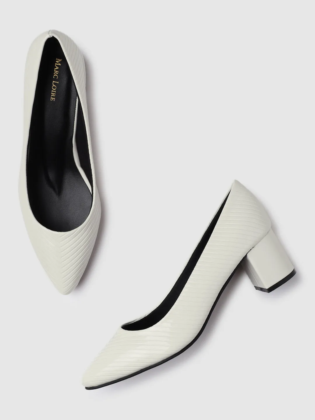 Pointed Toe Block Heel Pumps