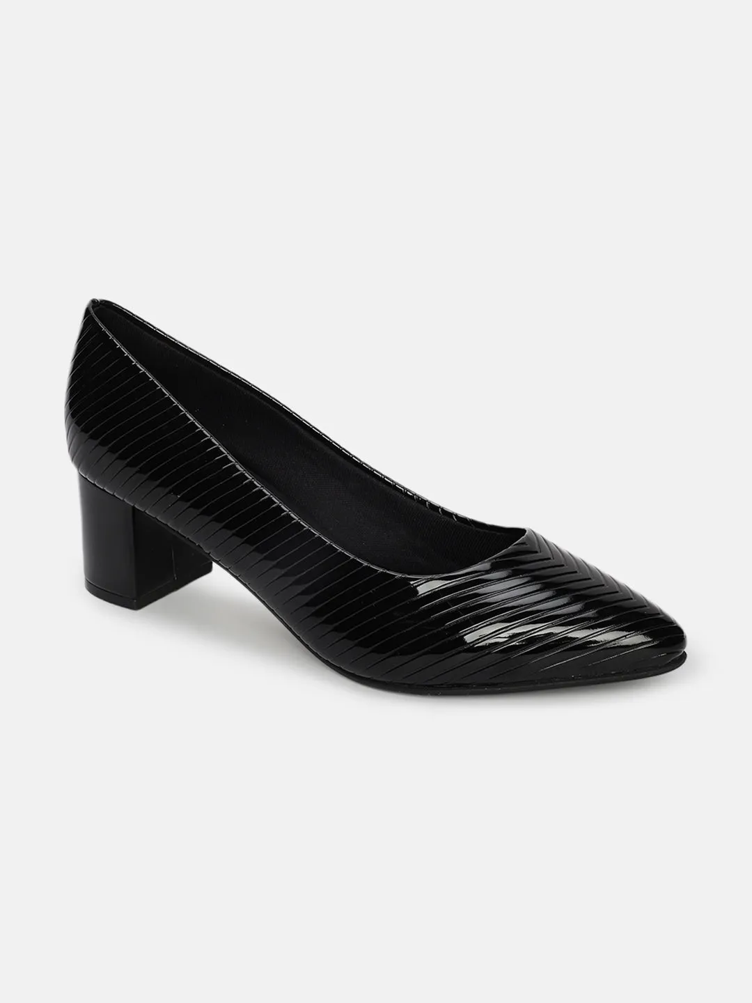 Pointed Toe Block Heel Pumps