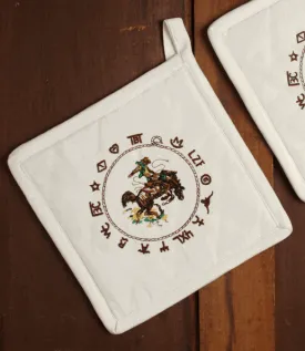 "Bronco Buster" 100% Cotton Embroidered Pot Holder