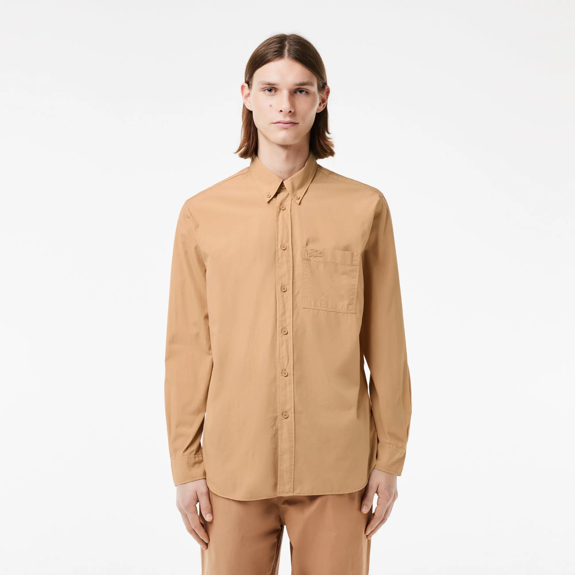 Relaxed Fit Washed Effect Poplin Shirt