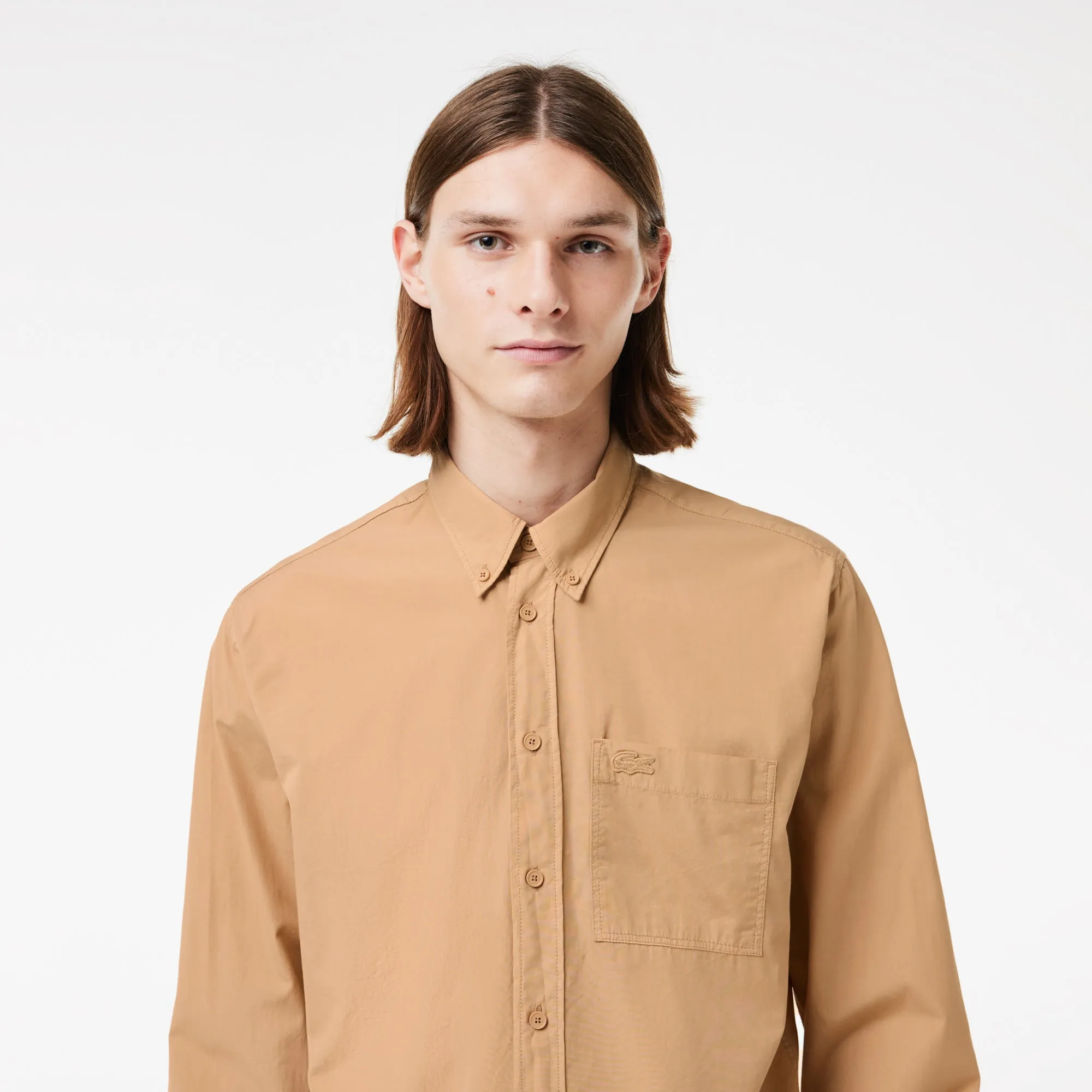 Relaxed Fit Washed Effect Poplin Shirt