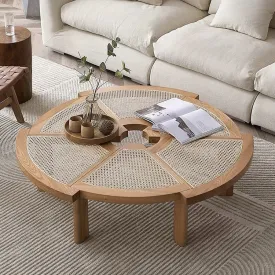 Replica Rio Low Rattan and Wood Coffee Table