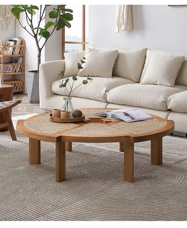 Replica Rio Low Rattan and Wood Coffee Table