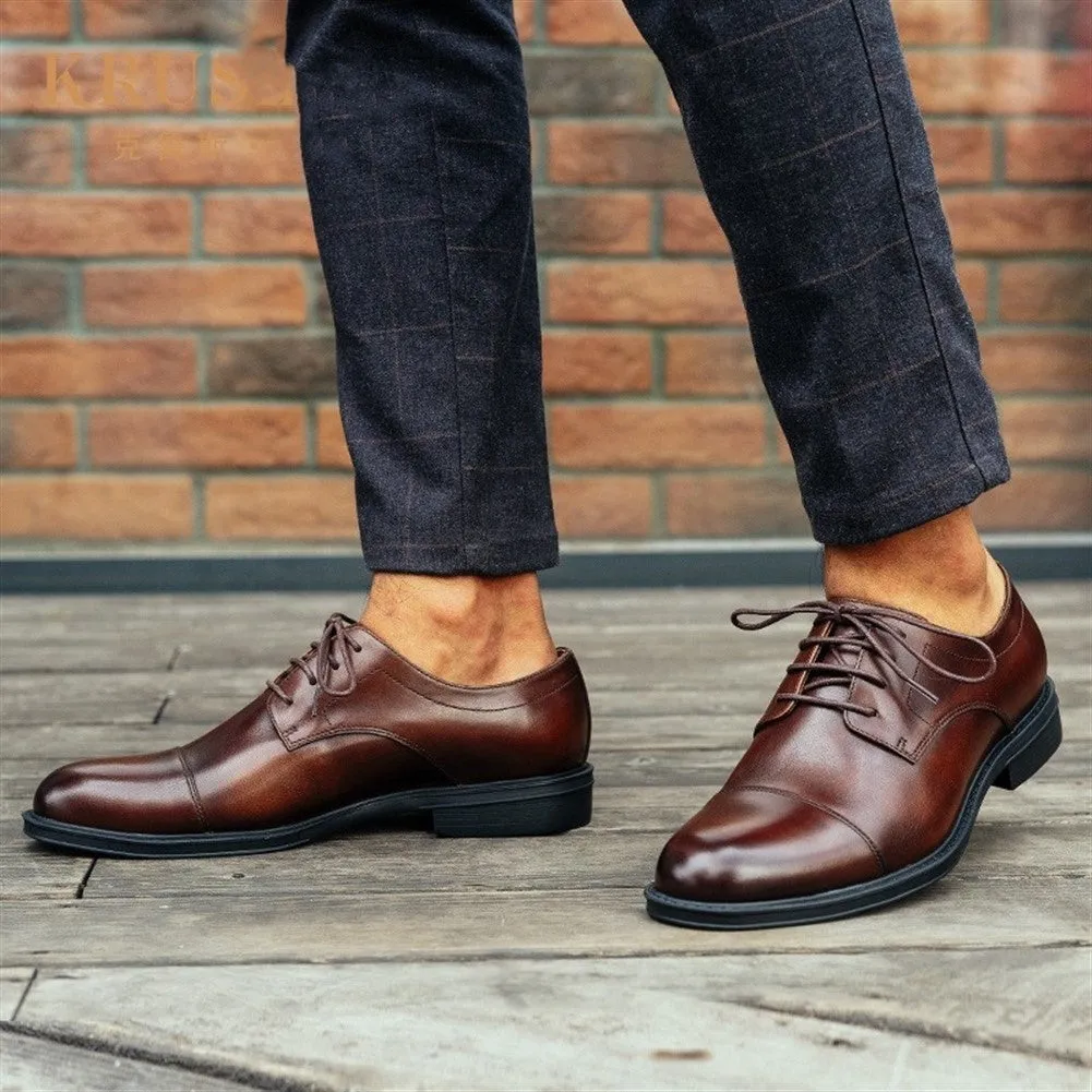 Retro Genuine Leather Derby Shoes for Men