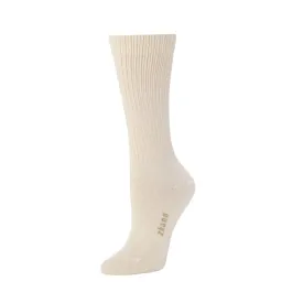 Rib Knit - Organic Cotton Crew Socks - Natural