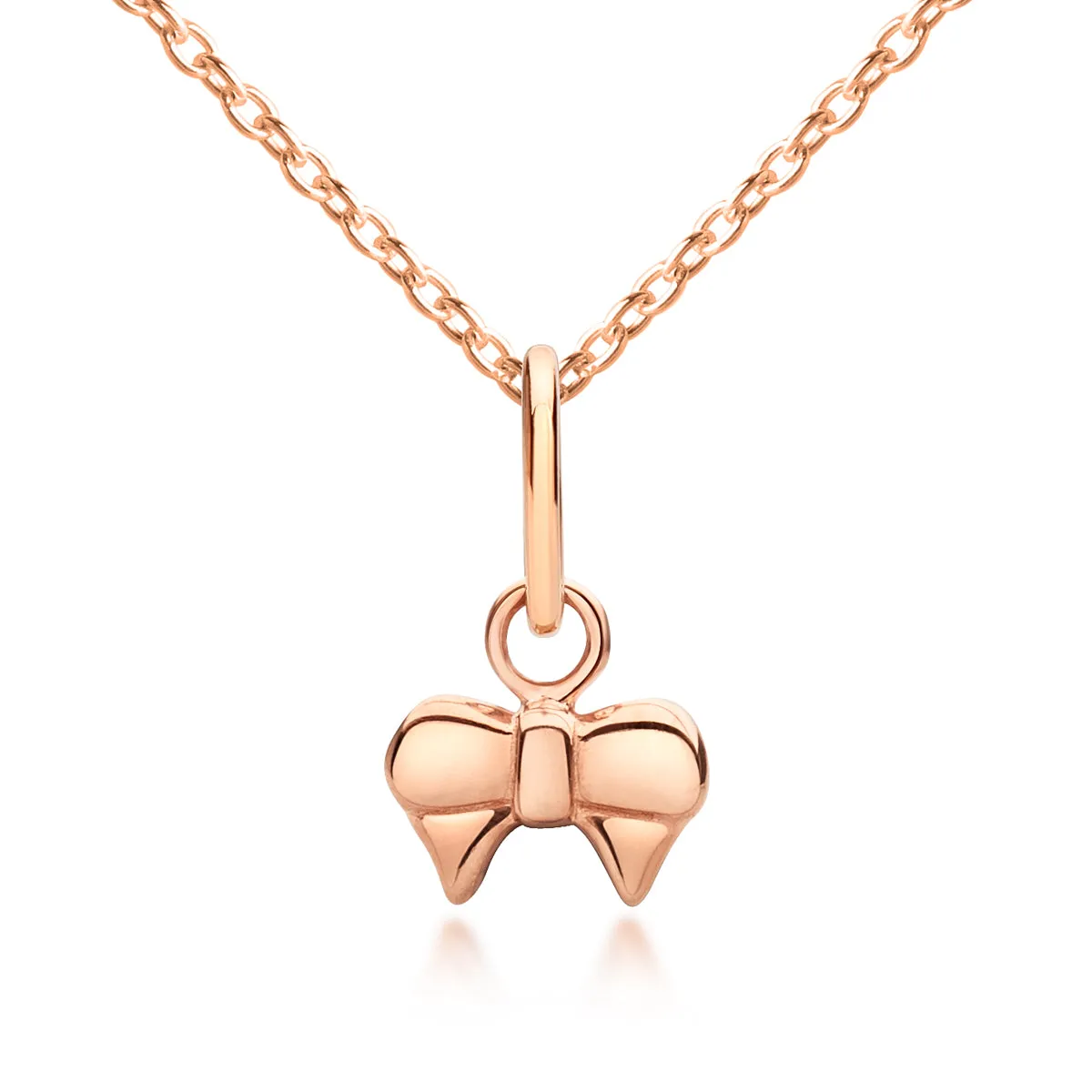 Ribbon Bow Pendant - Rose Gold