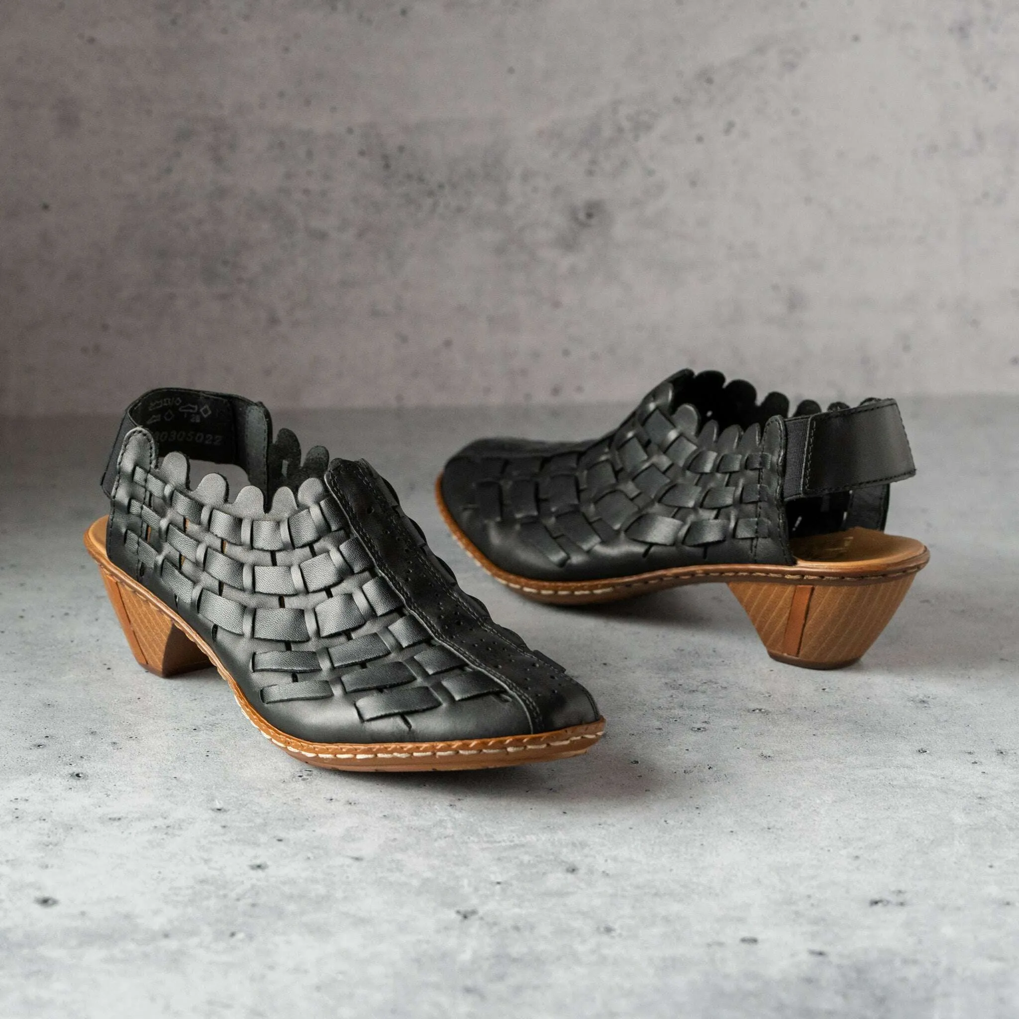 Rieker - Sina - Black & Woven Grey