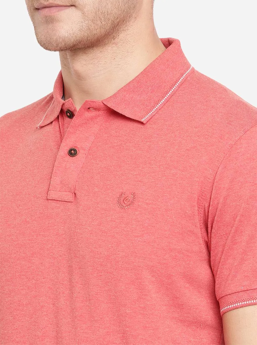 Rouge Red Solid Slim Fit Polo T-Shirt | Greenfibre