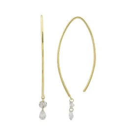 Round & Pear Floating Diamond Earring Threader