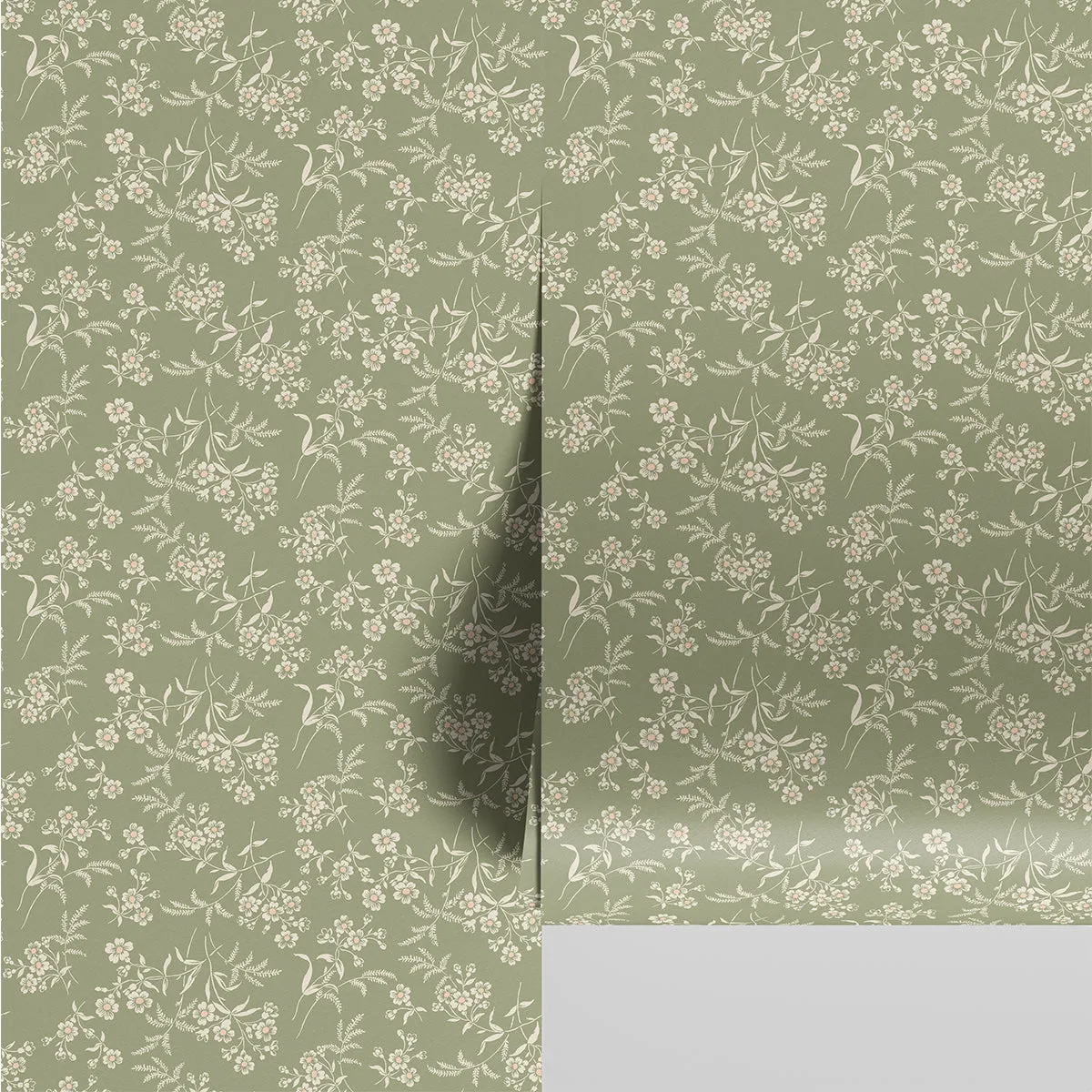 Sage Camille Floral Wallpaper