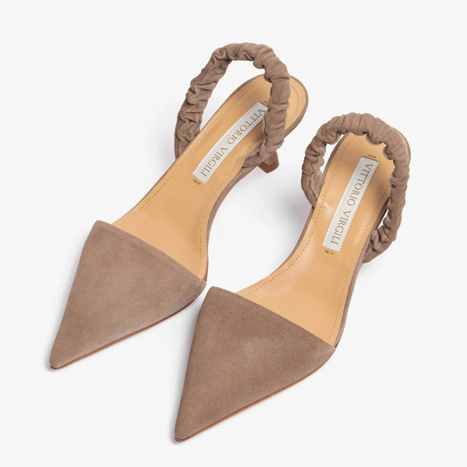 Sand women's suede sling back décolleté