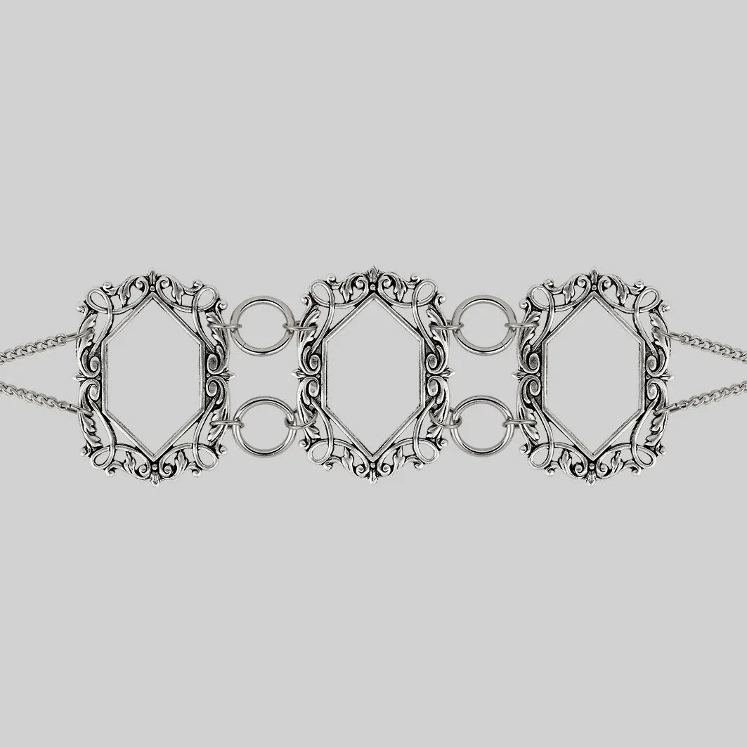 SANSA. Vampesque Gothic Caged Choker - Silver