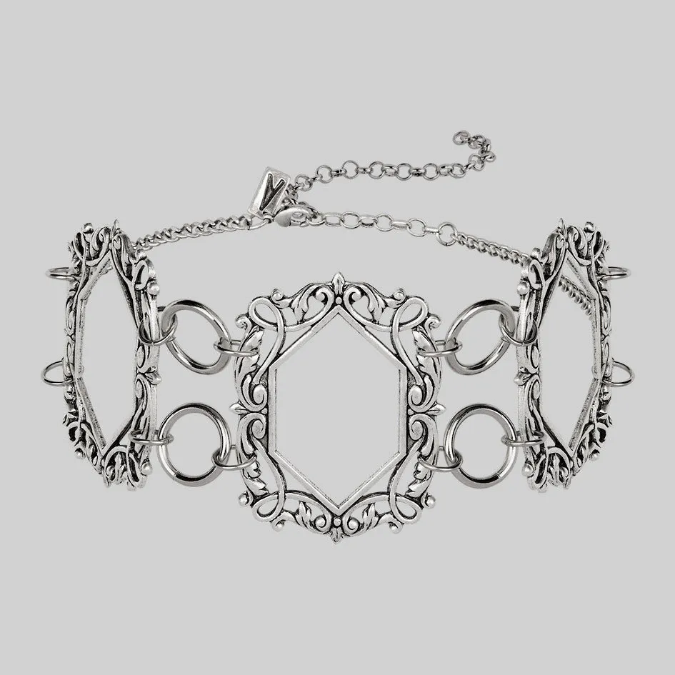 SANSA. Vampesque Gothic Caged Choker - Silver