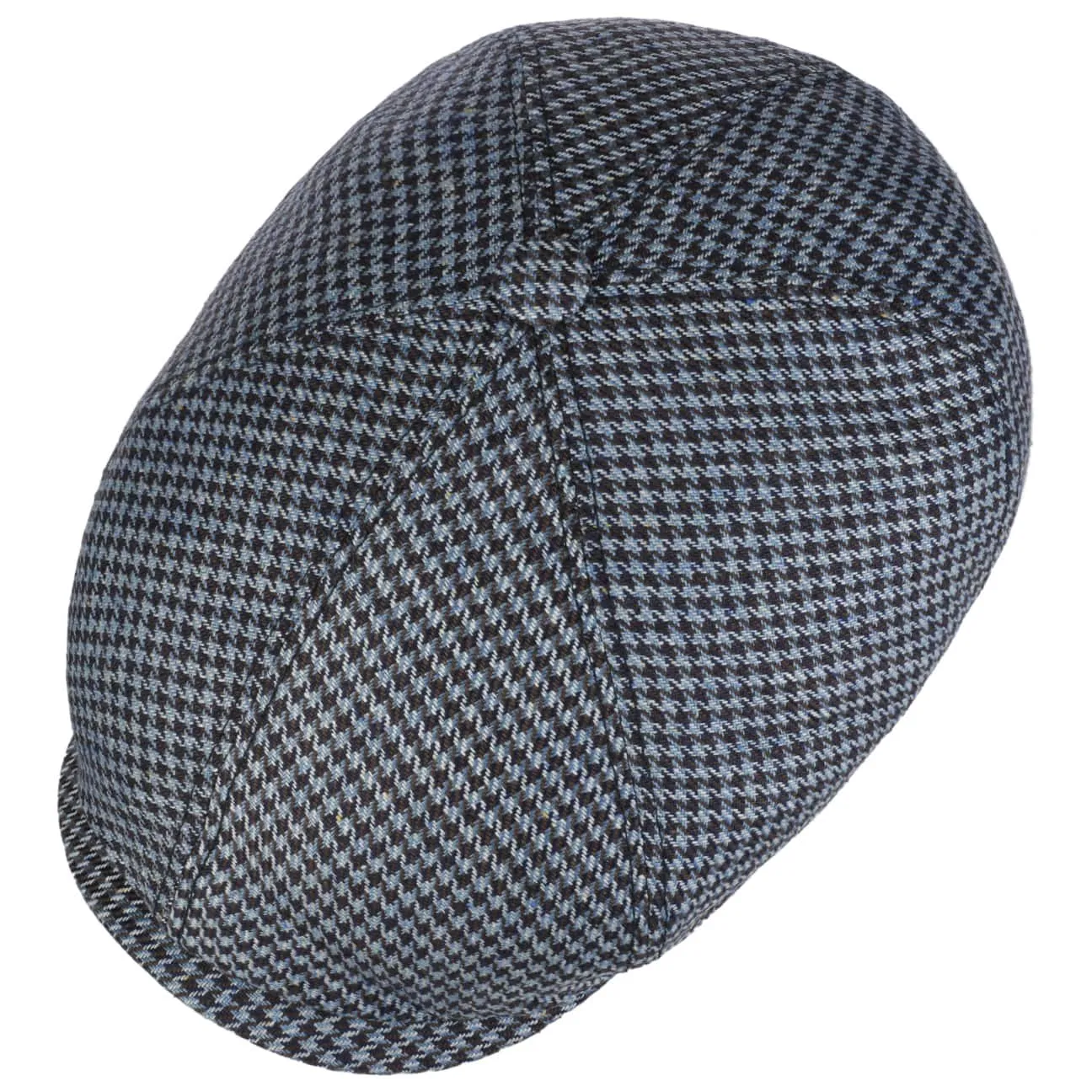 Silk Houndstooth Flat Cap by Stetson