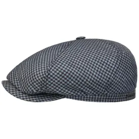 Silk Houndstooth Flat Cap by Stetson