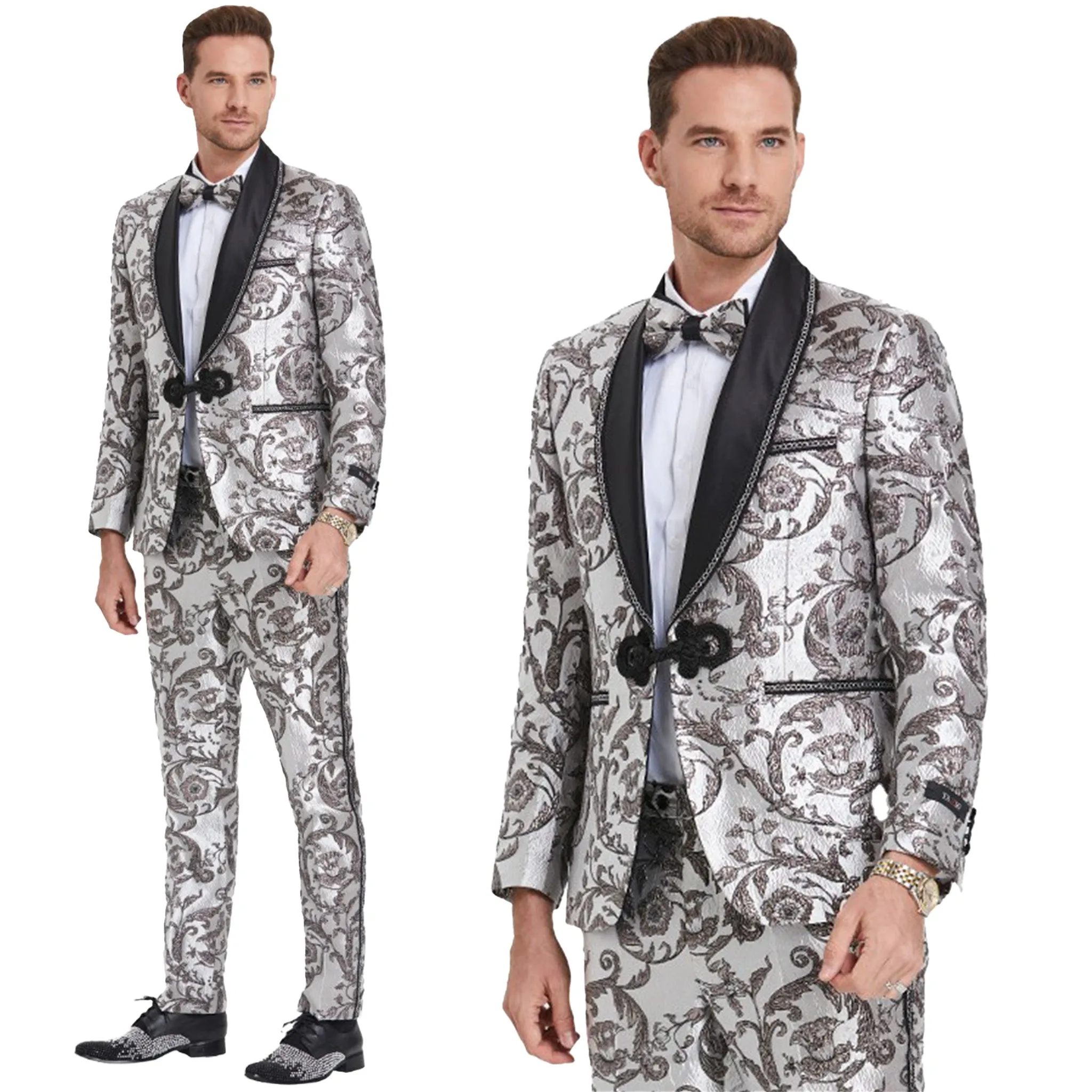 Silver Slim Fit Fashion Tuxedo