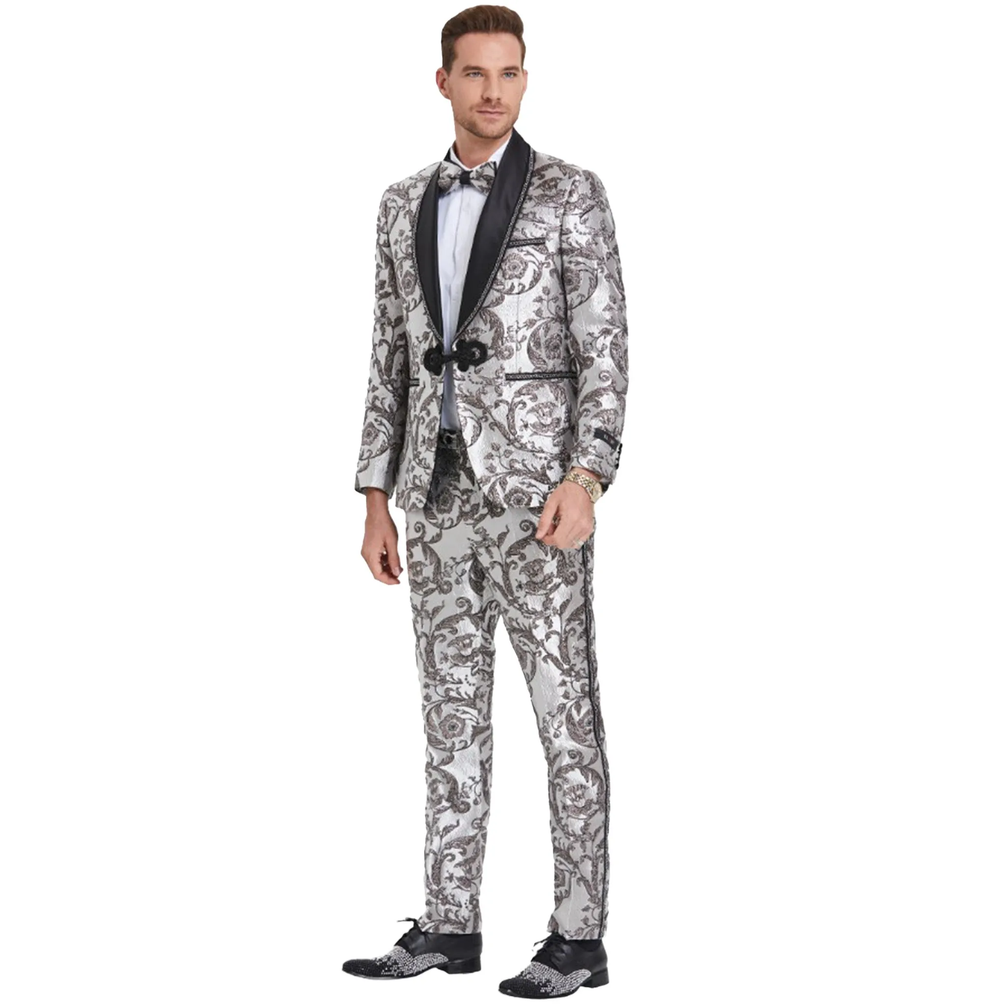 Silver Slim Fit Fashion Tuxedo