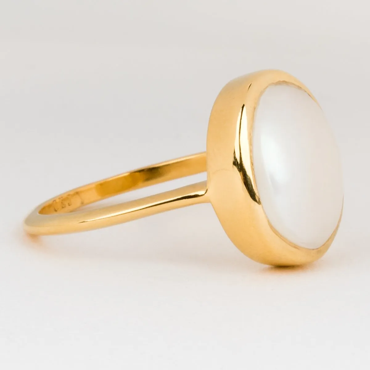 Simple Semi Precious Pearl Ring