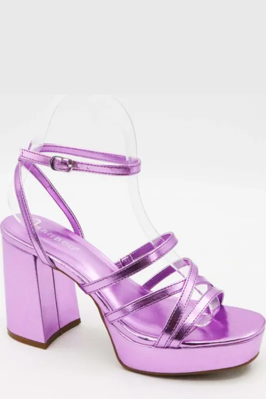 Strappy Metallic Platform Heel