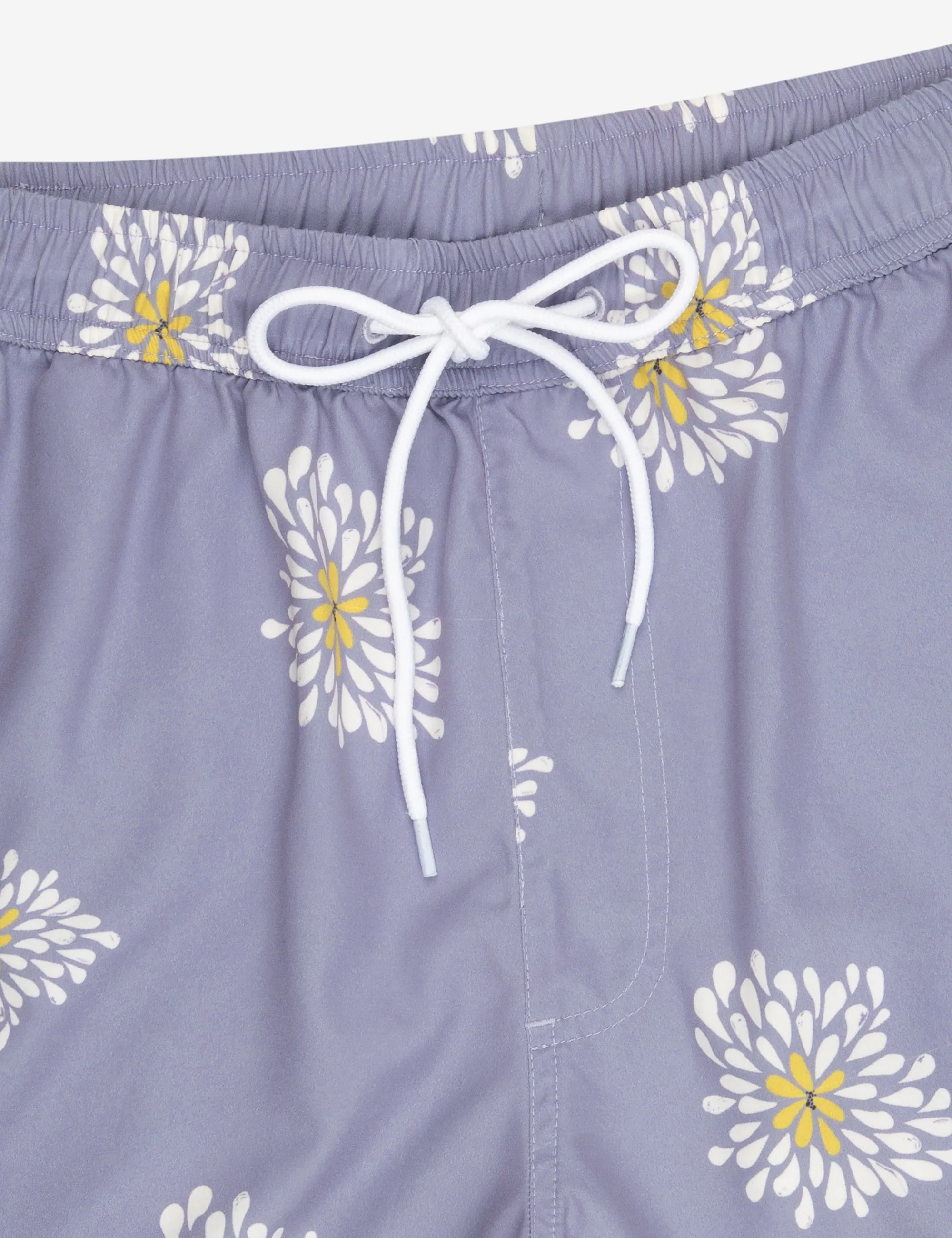 Swim Short -  Light Violet Oversized Flower