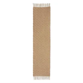 Tan Jute & Cotton Diamond Woven Table Runner 18373C