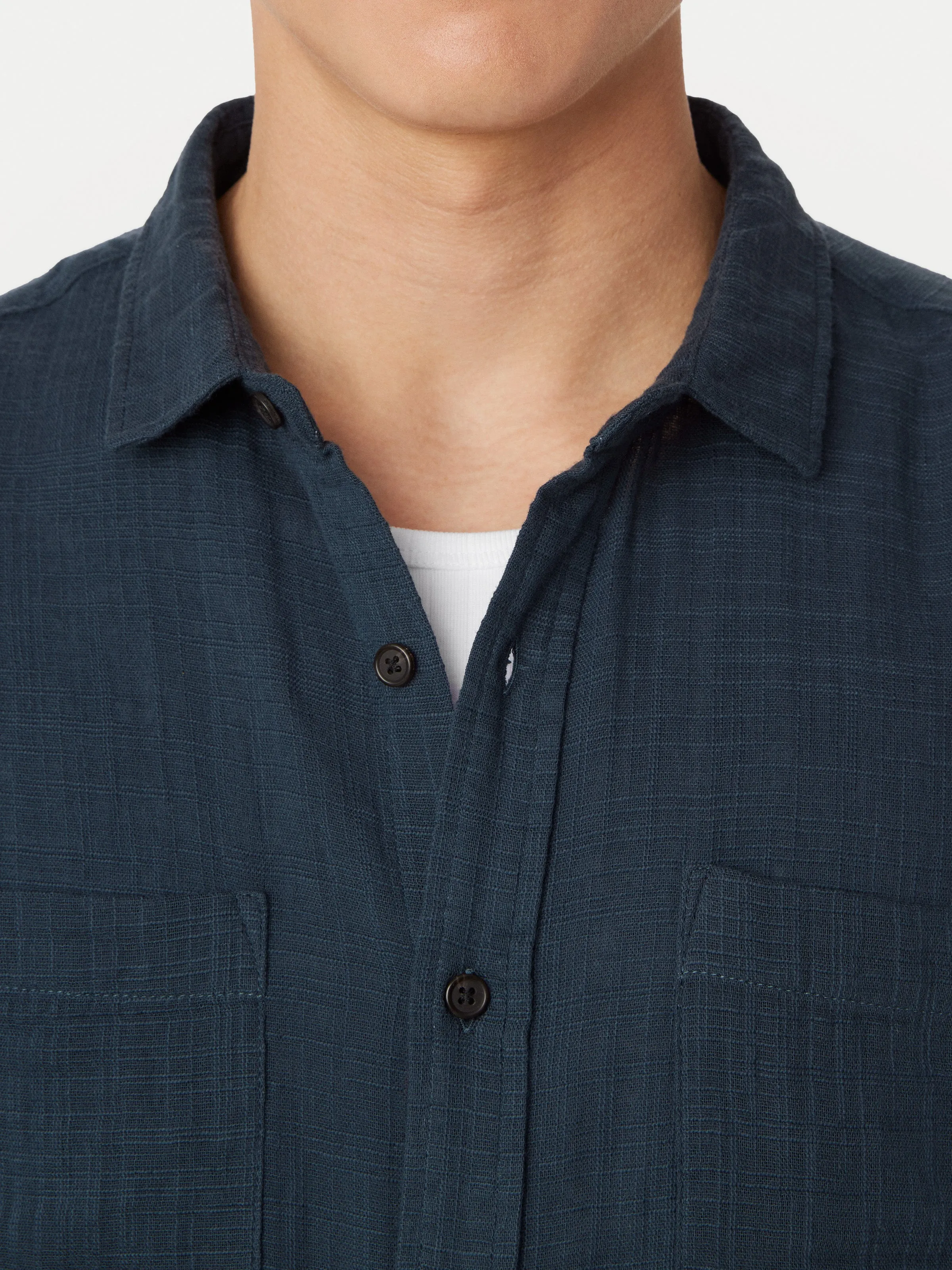 The Double Cloth Shirt in Blueberry