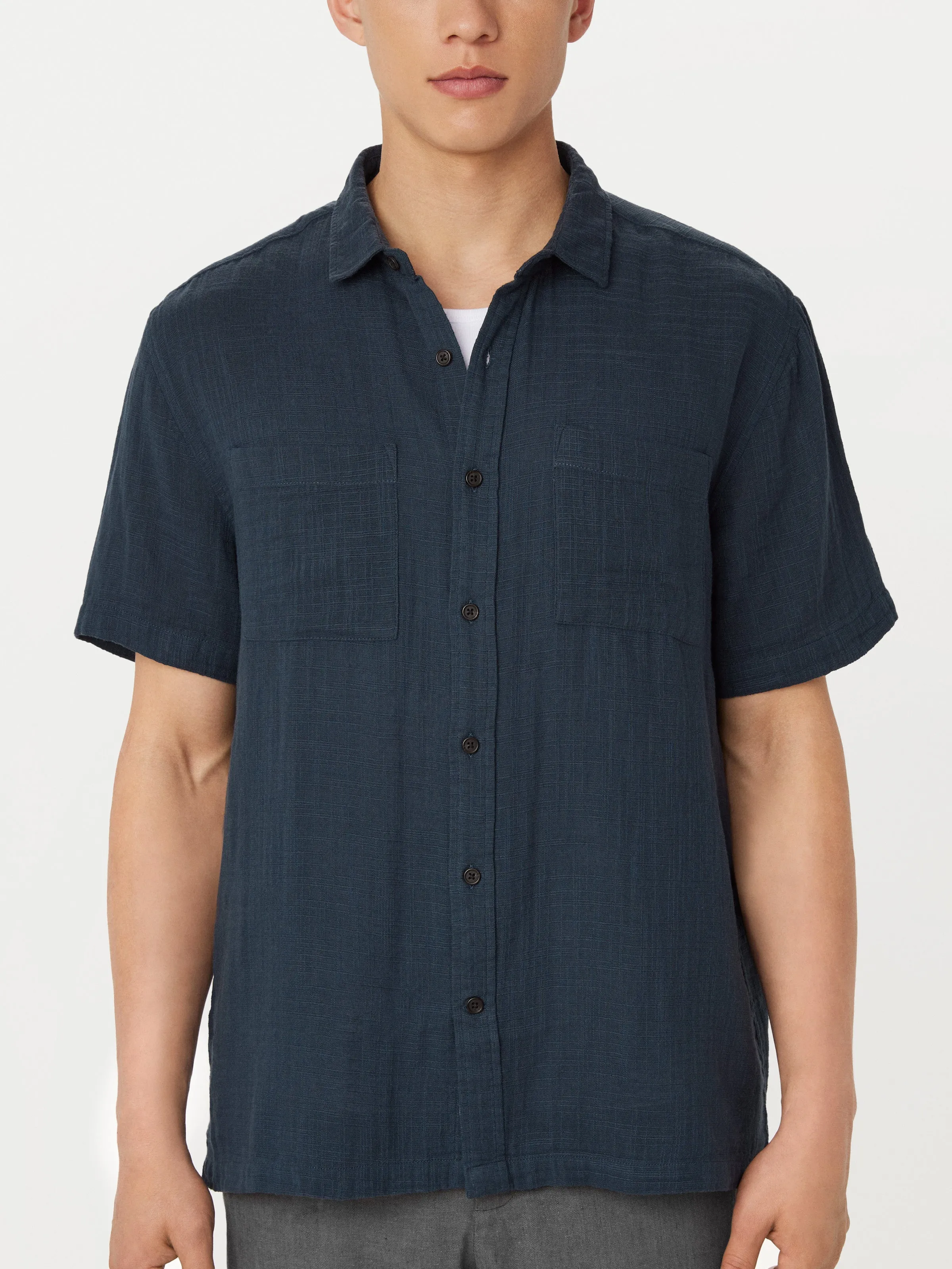 The Double Cloth Shirt in Blueberry