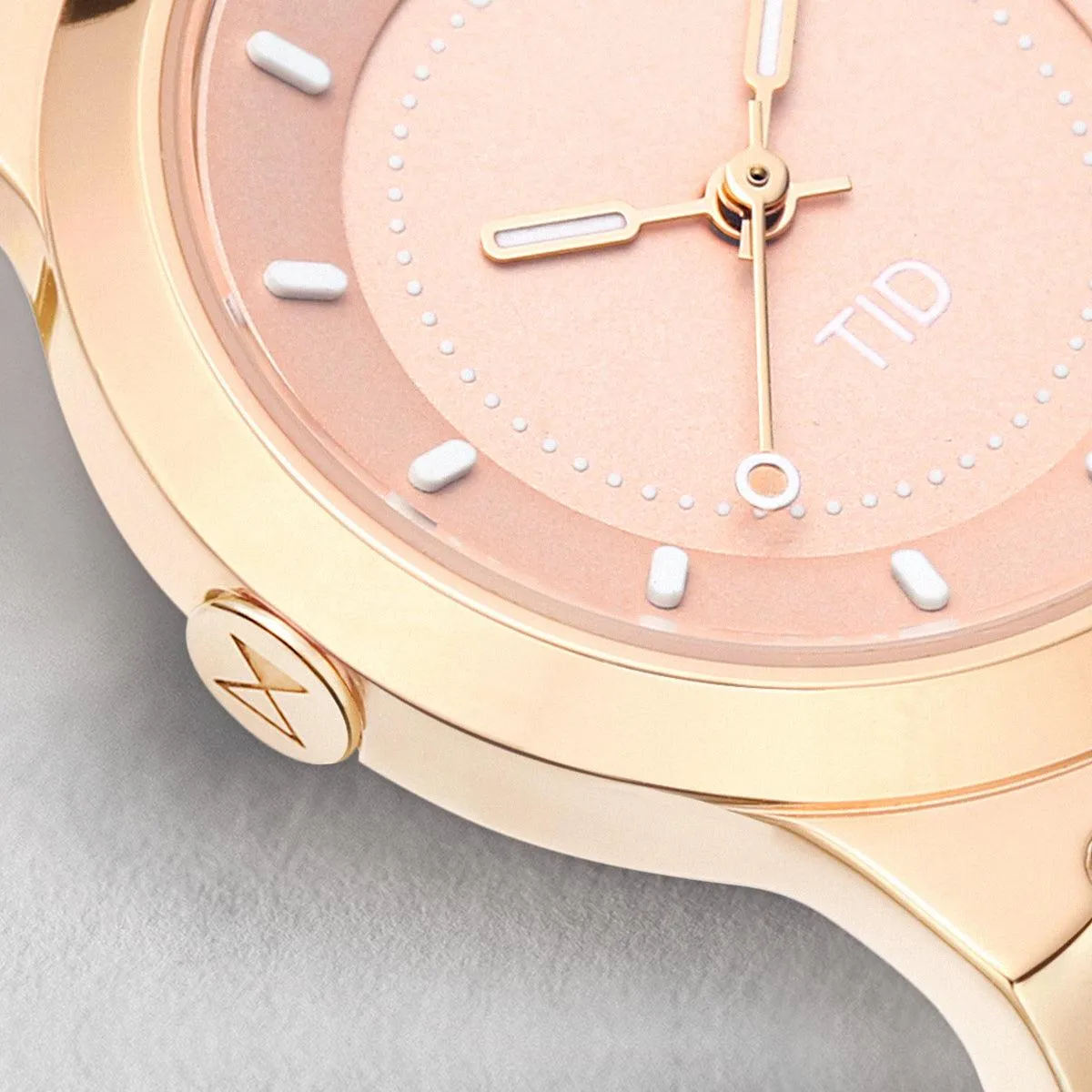 TID No.4 Watch for Women / 28mm Rose Gold Dial / Champagne Leather Strap