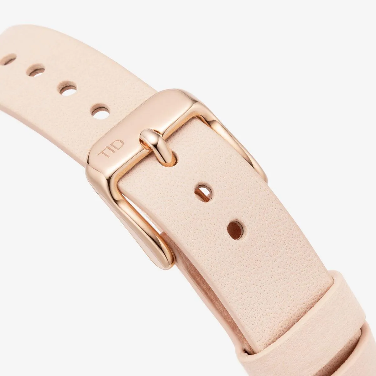 TID No.4 Watch for Women / 28mm Rose Gold Dial / Champagne Leather Strap